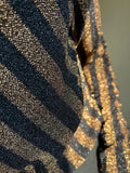 Maglia manica lunga luccicante a righe oro