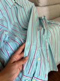 Camicia Ralph Lauren righe rosa e verde acqua