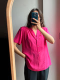 Camicia di seta fuxia