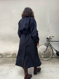 Maxi trench sartoriale nero