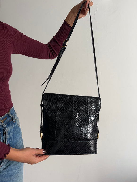 Borsa rettile blu scuro