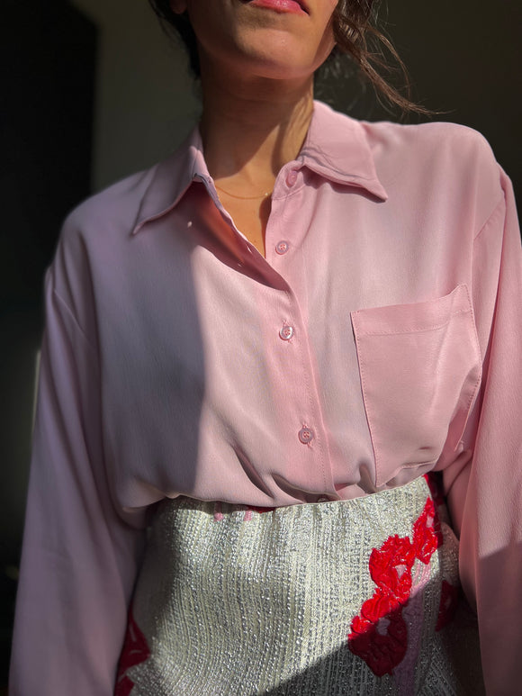 Camicia sartoriale seta rosa