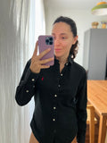 Combo pareo + camicia Ralph Lauren • nero e foglioline colorate