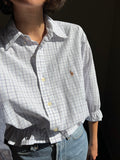 Camicia Gilbi Ralph Lauren bianca quadretti blu