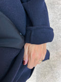 Cappotto sartoriale corto blu scuro