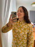 Camicia di cotone gialla margherite