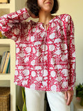 Camicia stampata con laccetto rossa