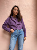 Camicia corta viola polveroso