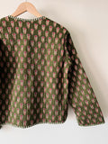 Giacca trapuntata double-face • modello senza collo • verde