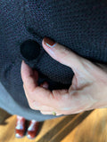 Completo nero/viola abito + cappotto