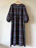 PRE ORDINE • Abito Bea lana tartan • lungo • maniche lunghe