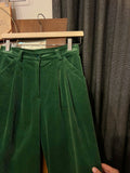 Pantalone Alberto di velluto a coste verde
