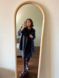 Completo nero/viola abito + cappotto