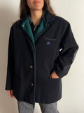 Giacca blu con gilet verde