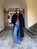 Cappotto blu notte pura lana