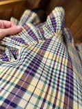 PRE ORDINE • Abito a portafoglio tartan beige e viola
