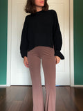 Pantalone a zampa a costine marrone