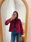 Giacca trapuntata di velluto • violetto