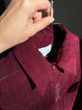 Camicia sartoriale principe di Galles bordeaux