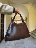 Borsa marrone trapezio