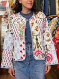 Giacca trapuntata double-face • modello senza collo • patchwork