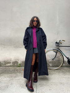 Maxi trench sartoriale nero