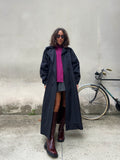 Maxi trench sartoriale nero