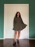 Abito con cintura cupro wash verde militare