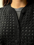 Cardigan nero traforato