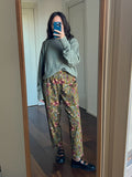 Pantalone oliva paisley