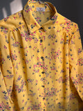 Camicia anni 70 gialla fiori
