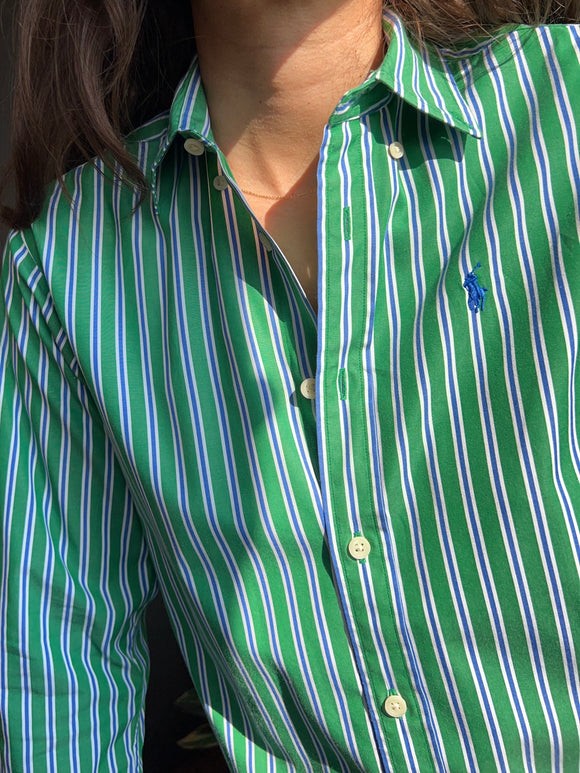 Camicia Ralph Lauren verde a righe