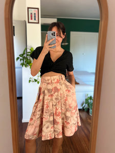 Gonna pantalone rosa fiorata