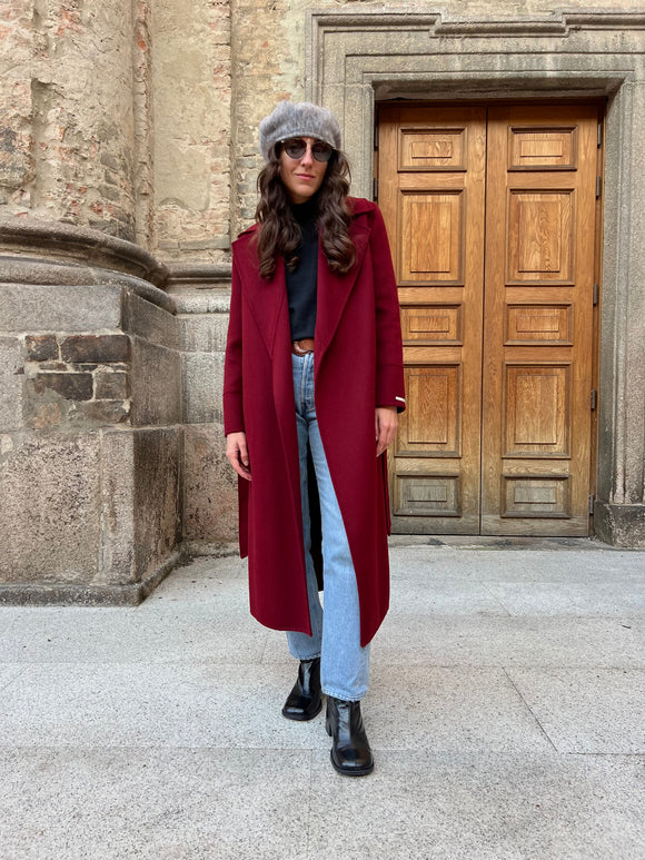 Cappotto sartoriale bordeaux