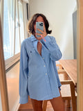 Combo pareo + camicia Ralph Lauren • fiori grandi e righe azzurre