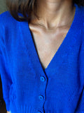 Cardigan corto bluette