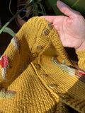 Cardigan senape con fiori