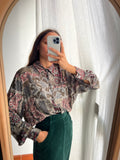 Camicia over fantasia sul grigio e verde