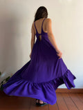 Abito con scollo sulla schiena viola