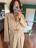 Completo di lino beige
