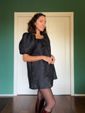 PRE ORDINE • Abito corto jacquard nero