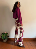 PRE ORDINE • Pantalone a zampa fiori ciclamino