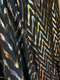 Abito con cintura lungo zigzag oro e argento