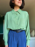 Camicia sartoriale seta verdina
