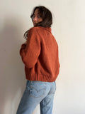 Cardigan corto cotone terracotta