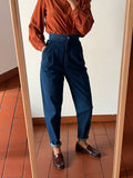 Pantaloni con pince di jeans