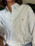 Camicia Gilbi Ralph Lauren bianca righe azzurre