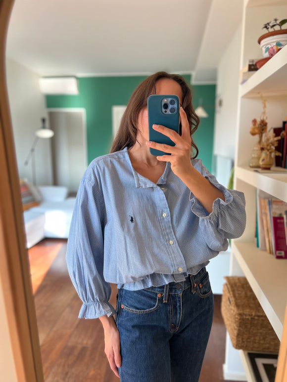 Camicia Gilbi Ralph Lauren azzurra quadretti