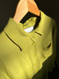 Camicia sartoriale seta verde acido