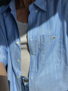 Camicia Lacoste azzurra righe